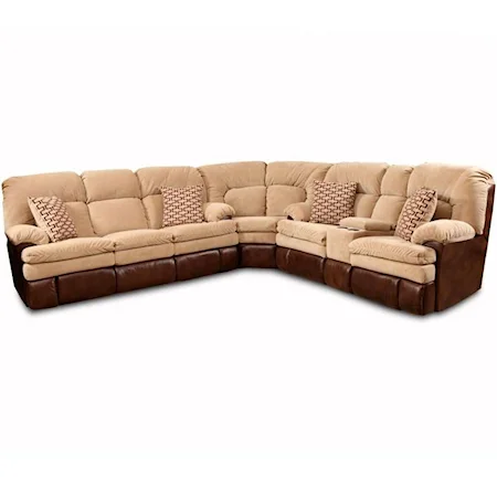 Reclining Corner Sectional Sofa with Right Side Cup-Holder Console for Family Rooms